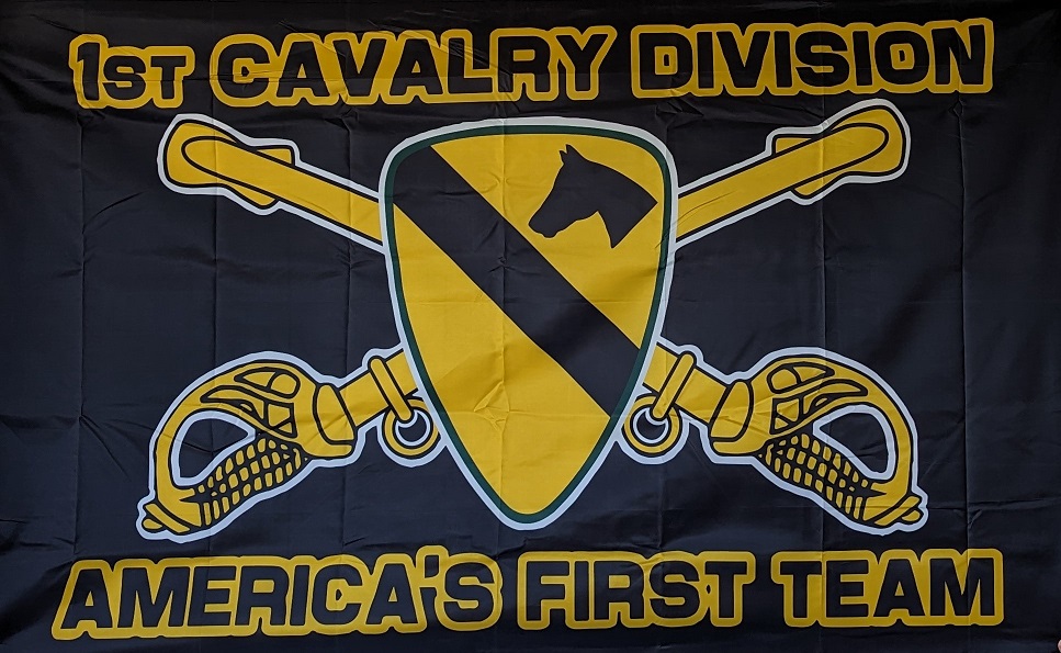 1st Cavalry Division Flag Black | Crossed Sabers – Chapter Gift Shop