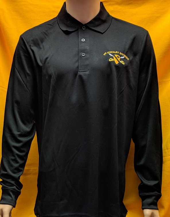 Polo 1st Cav Long Sleeve | Crossed Sabers – Chapter Gift Shop