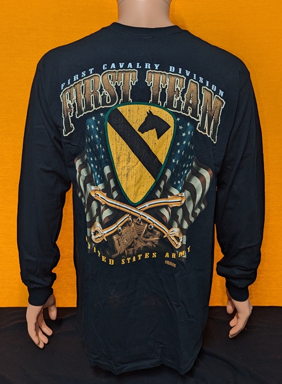 シャツ UNUSED cavalry shirts T-shirt 1st Cav First Team L.S. | Crossed Sabers – Chapter Gift Shop